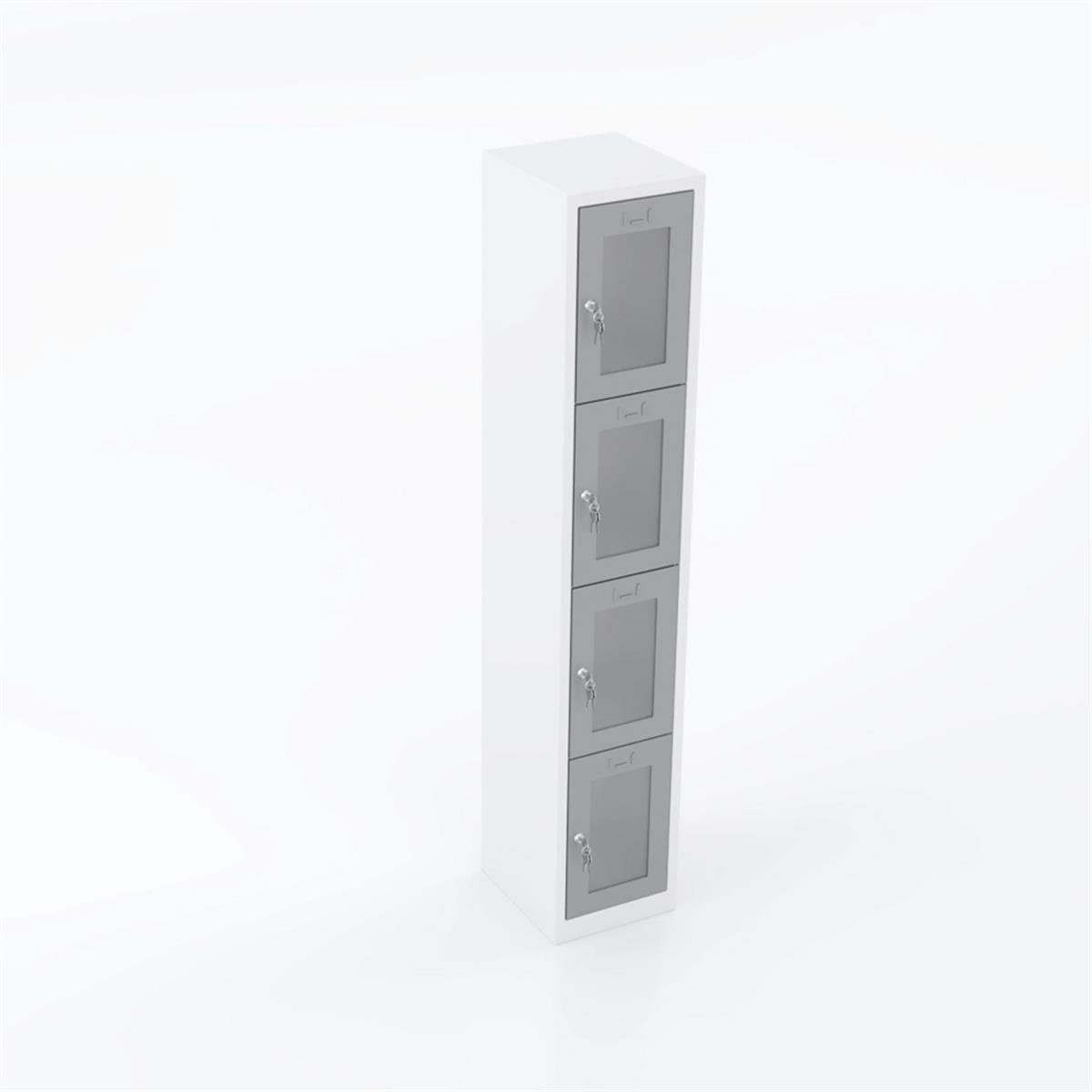 Usta Çelik Emanet Dolabı Pleksi Kapılı 4 Gözlü 35X40X195 U-Gz04-P resmi