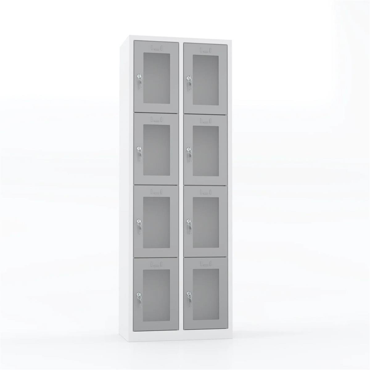 Usta Çelik Emanet Dolabı Pleksi Kapılı 8 Gözlü 67X40X195 U-Gz08-P resmi