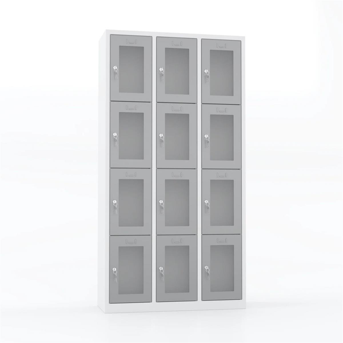 Usta Çelik Emanet Dolabı Pleksi Kapılı 12 Gözlü 99X40X195 U-Gz012-P resmi