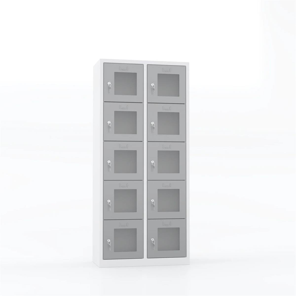 Usta Çelik Emanet Dolabı Pleksi Kapılı 10 Gözlü 79X40X175 U-Gz010-P resmi