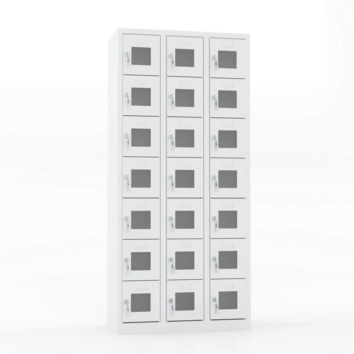 Usta Çelik Emanet Dolabı Pleksi Kapılı 21 Gözlü 83X40X182 U-Gz021-P resmi