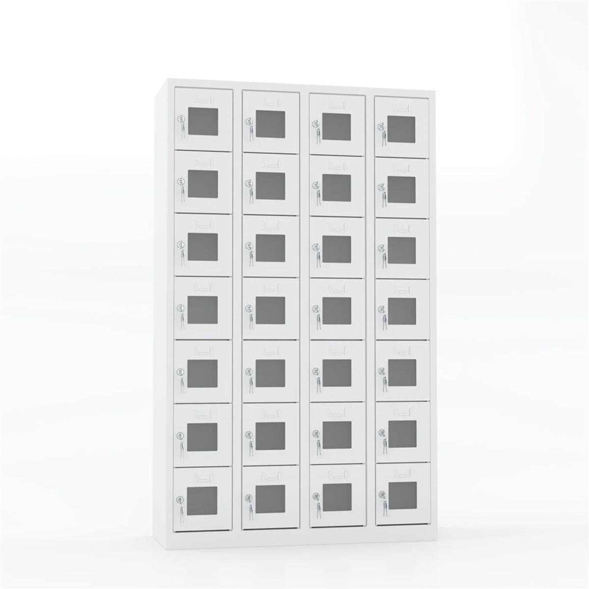 Usta Çelik Emanet Dolabı Pleksi Kapılı 28 Gözlü 110X40X182 U-Gz028-P resmi