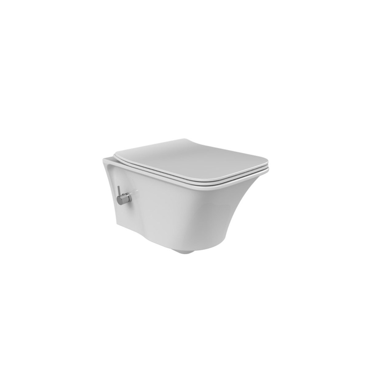 Turkuaz Cerastlye İbiza Rimless Entegre Ara Musluklu Asma Klozet + Yavaş Kapanan Kapak Set001003 (Sıcak Ve Soğuk Su) resmi