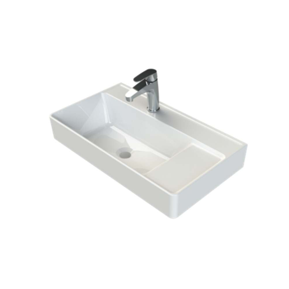 Turkuaz Cerastyle Sharp Etajerli Lavabo 65x38cm 046300-u resmi