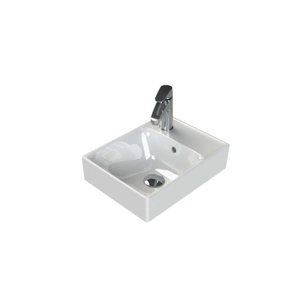 Turkuaz Cerastyle Sharp Etajerli Lavabo 40x30cm 044200-u resmi