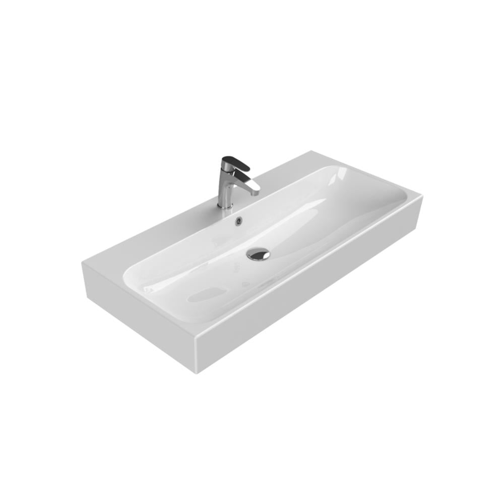 Turkuaz Cerastyle Pinto Etajerli Lavabo 100x47cm 080300-u resmi
