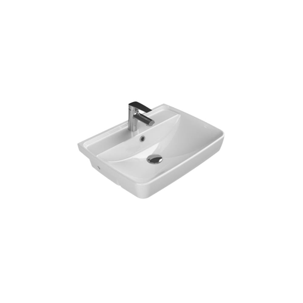 Turkuaz Cerastyle Duru Yarım Tezgah Üstü Lavabo 56x43cm 060800-u resmi