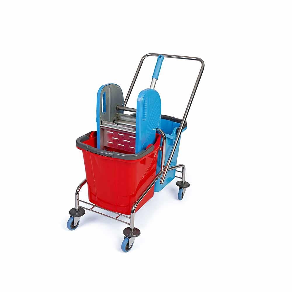 Üçtem Ck752 Çift Kovalı Metal Presli Krom Temizlik Arabası Seti resmi