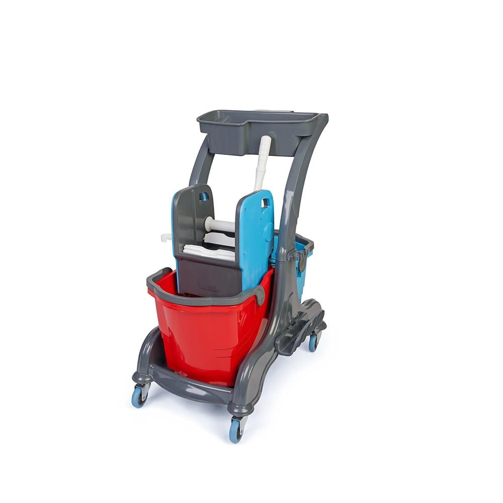 Üçtem Hck715 Herkül Çift Kovalı Sepetli Temizlik Arabası Seti resmi