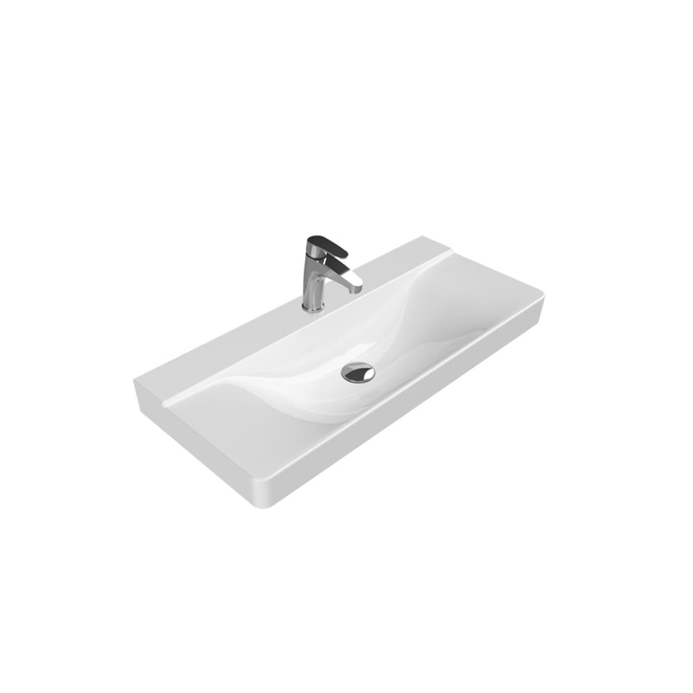 Turkuaz Cerastyle Yeni Mona Etajerli Lavabo 100X45Cm 069600-U resmi