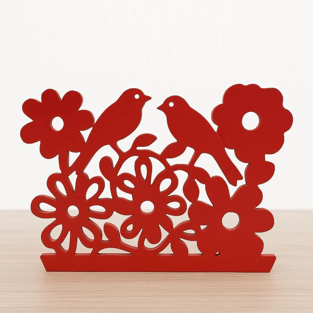 Dekoratif Ferforje Kuşlu Peçetelik resmi