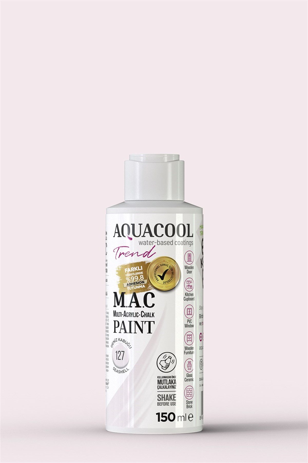 Aquacool Trend M.A.C Su Bazlı Akrilik Hobi Boyası 127 Deniz Kabuğu 150 Ml resmi