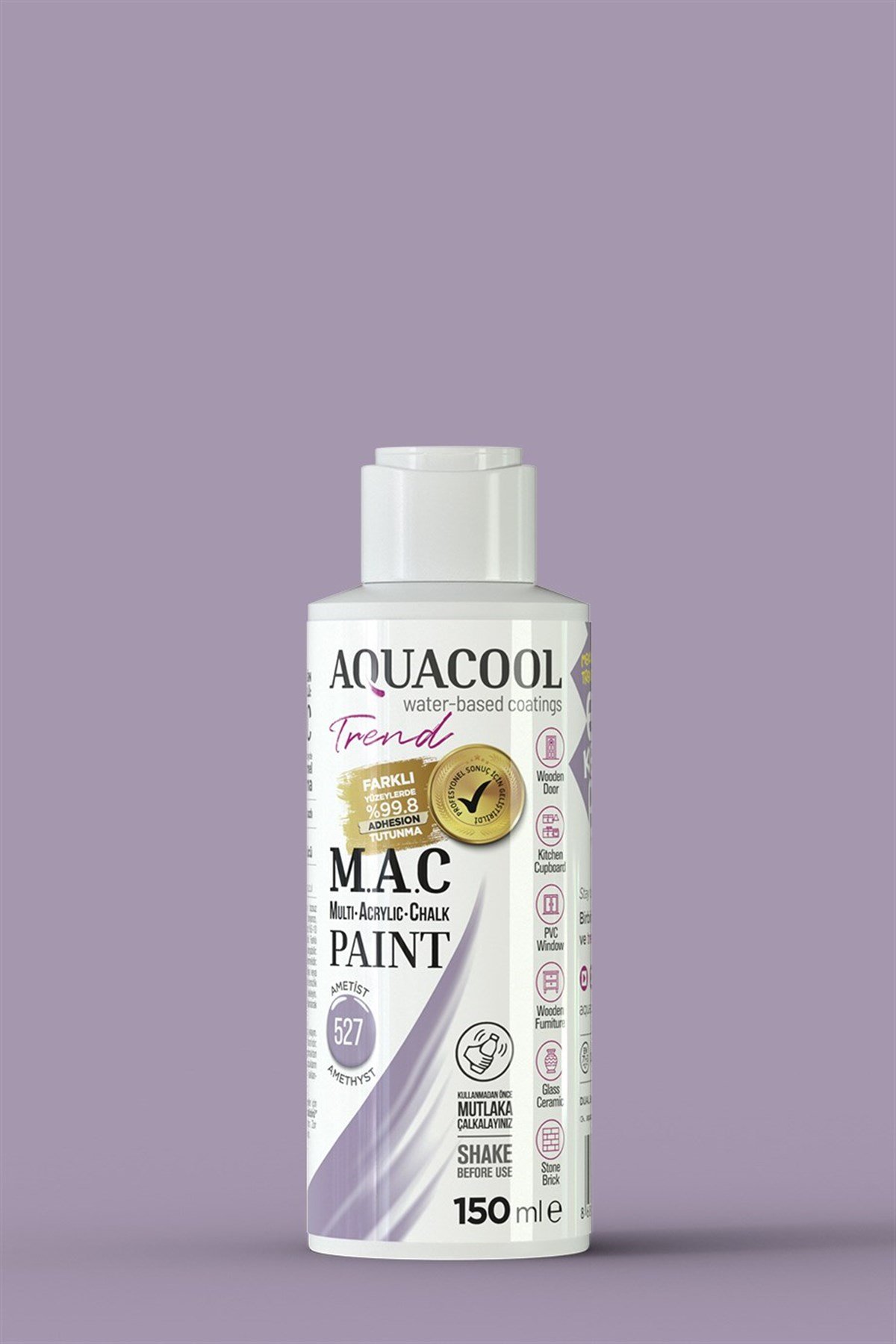Aquacool Trend M.A.C Su Bazlı Akrilik Hobi Boyası 527 Ametist 150 Ml resmi