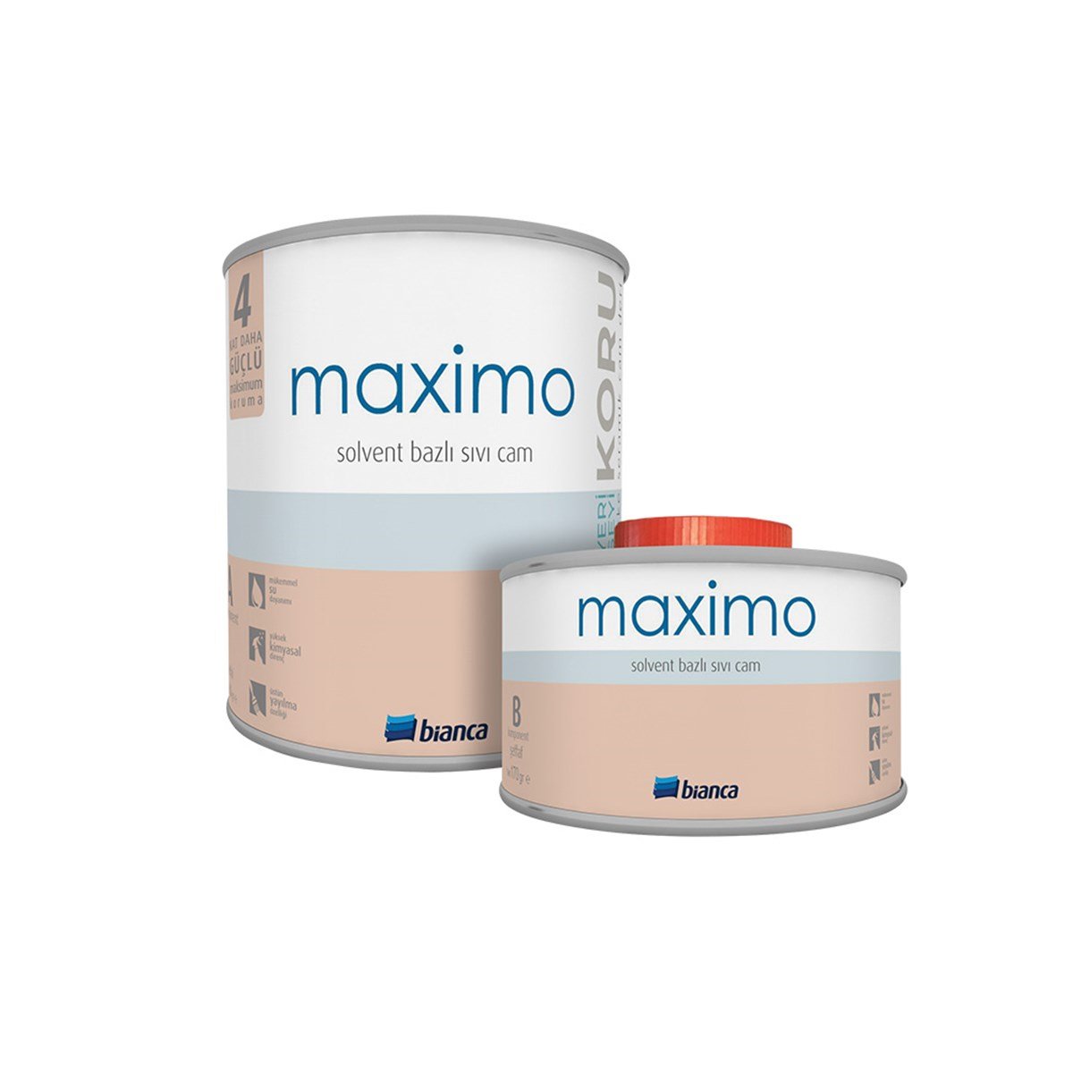 Bianca Maximo Solvent Bazlı İpek Mat Sıvı Cam 500 Ml resmi