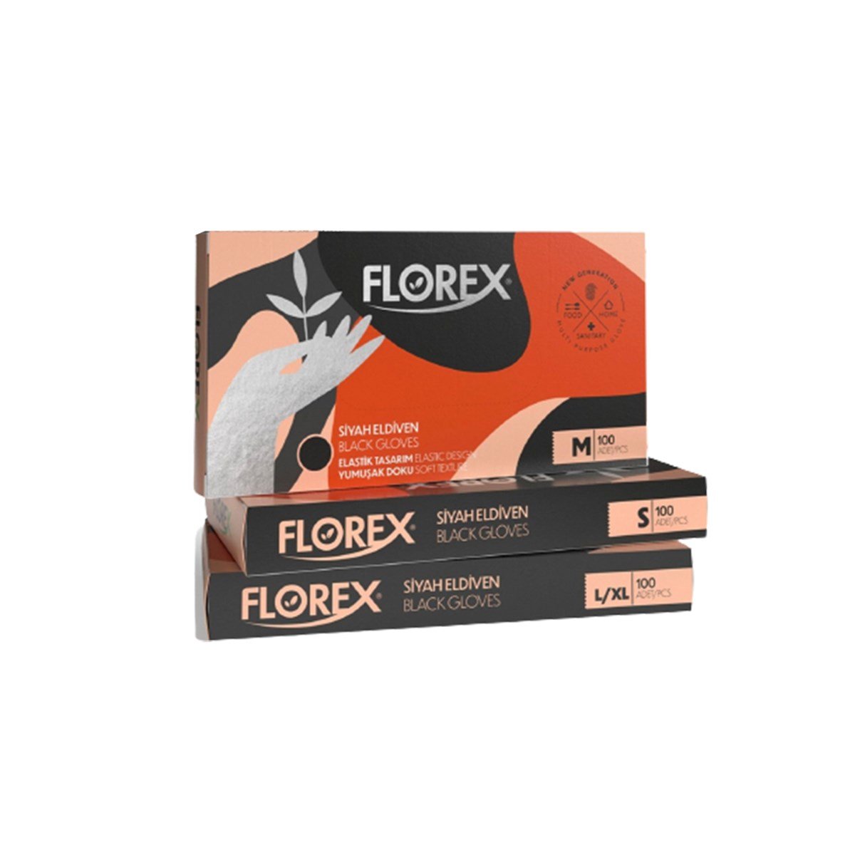 Florex Eldiven Siyah 100'lü Paket resmi