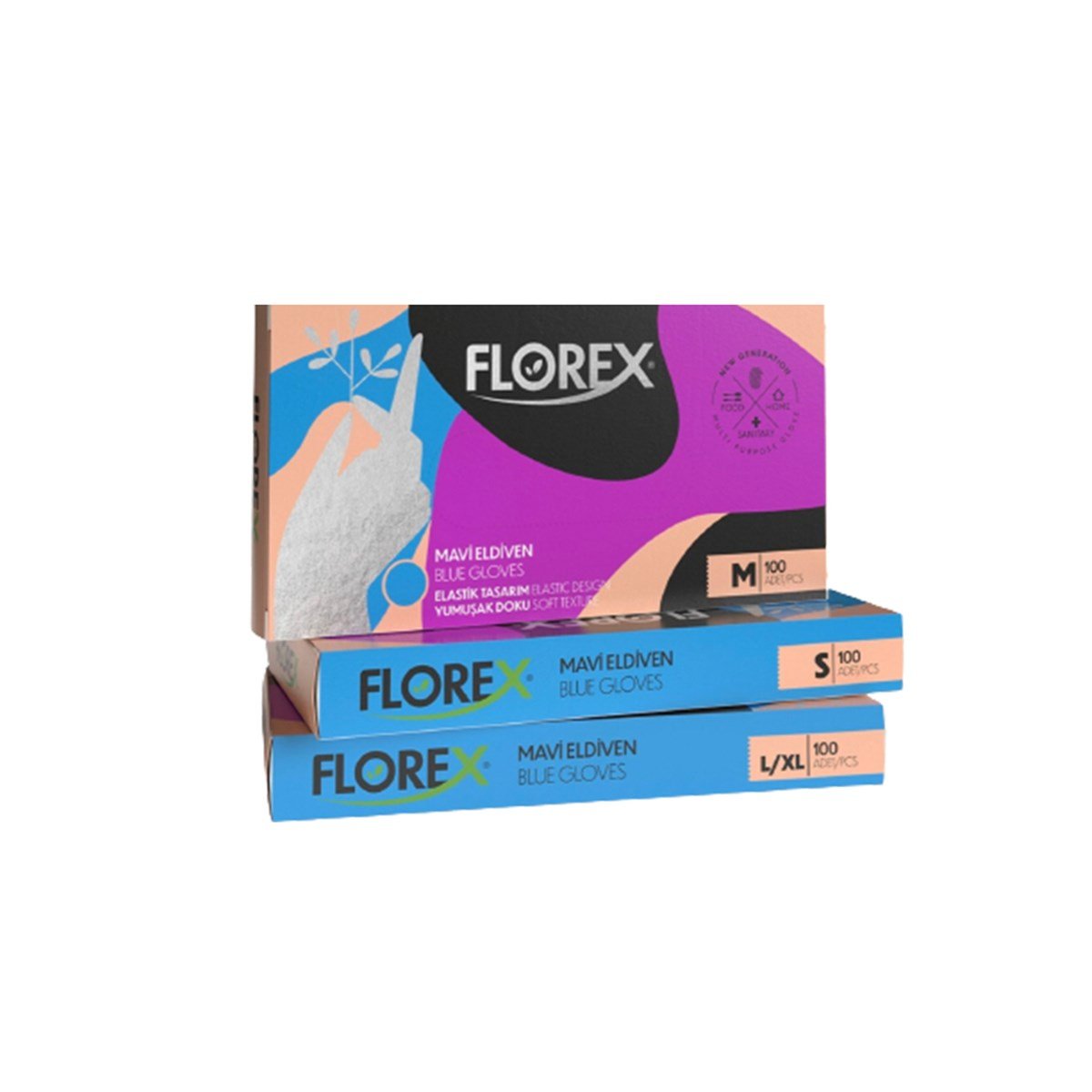 Florex Eldiven Mavi 100'lü Paket resmi
