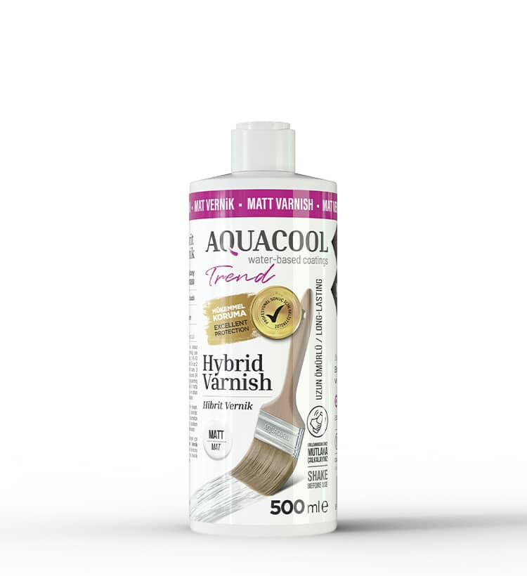 Aquacool Trend M.A.C Su Bazlı Hobi Boyası Hibrit Vernik Mat 500 Ml resmi