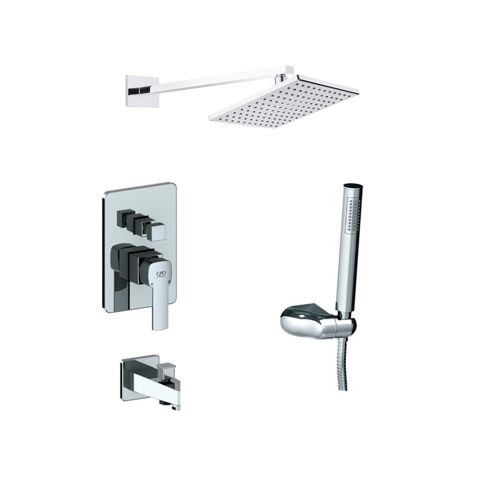 Gpd Pedra Tam Ankastre Duş Seti Krom resmi