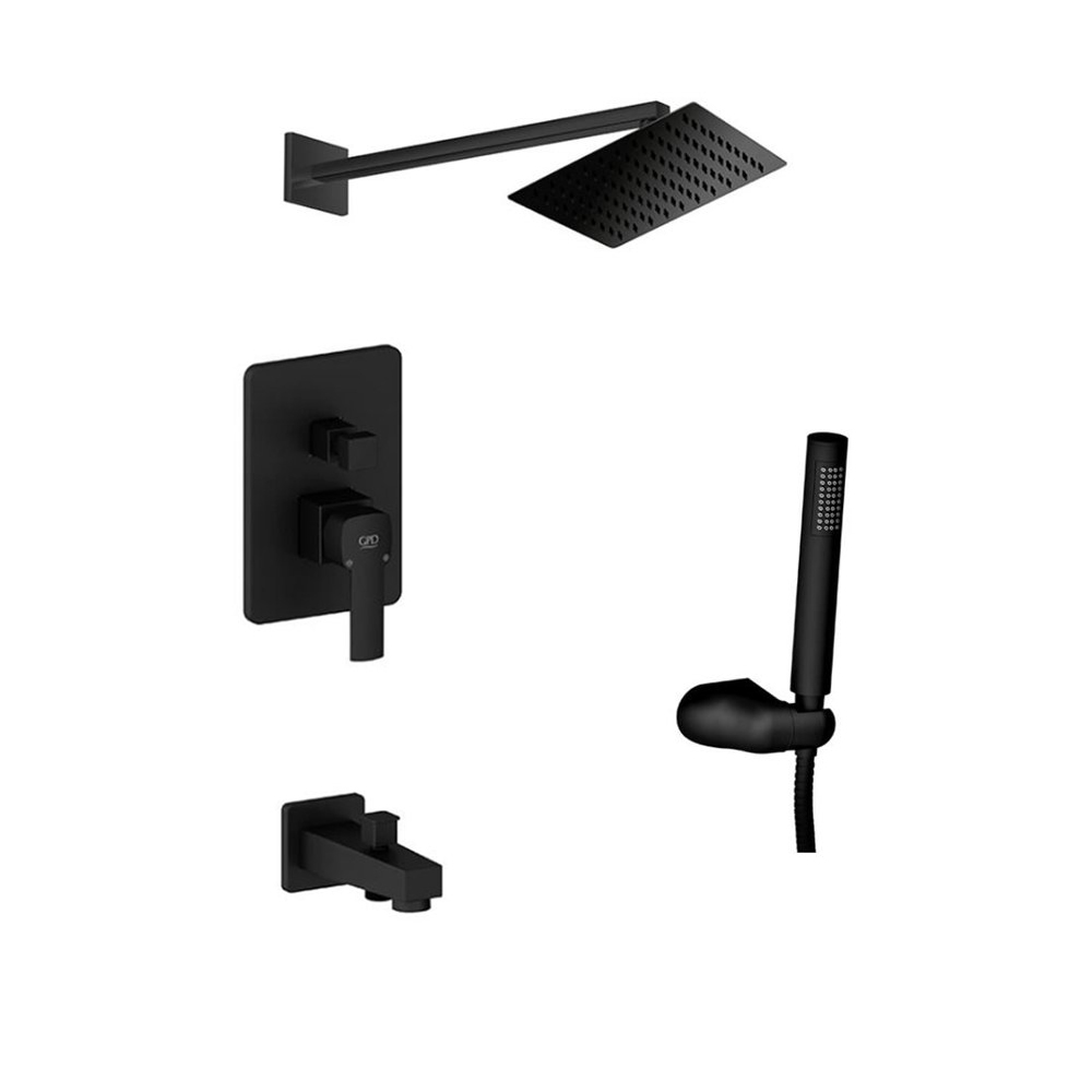 Gpd Pedra Tam Ankastre Duş Seti Siyah resmi