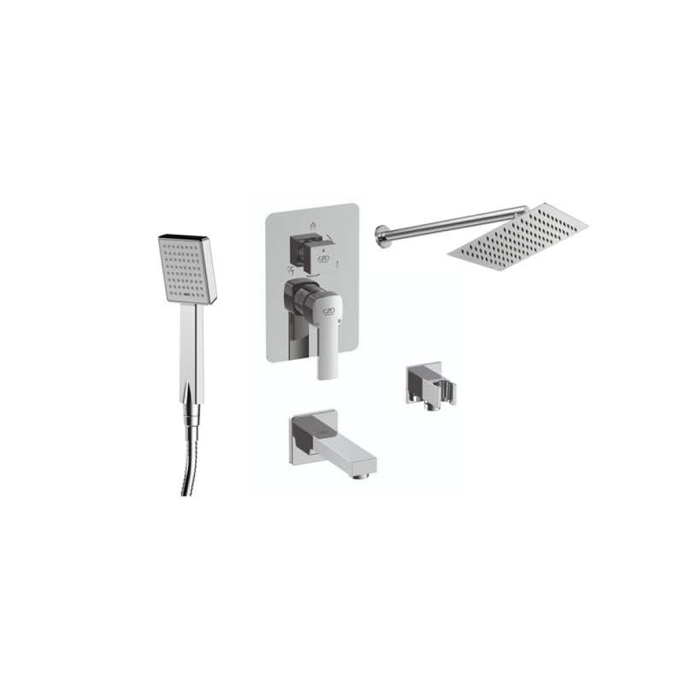 Gpd Pedra Ankastre Duş Seti Çevirmeli Krom Bns05 resmi