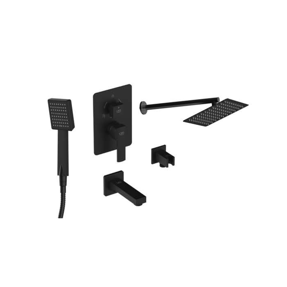 Gpd Pedra Ankastre Duş Seti Çevirmeli Siyah Bns05-S resmi