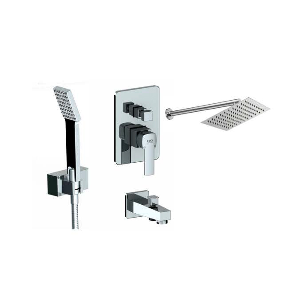 Gpd Pedra Ankastre Duş Seti Basmalı Krom Bns06 resmi