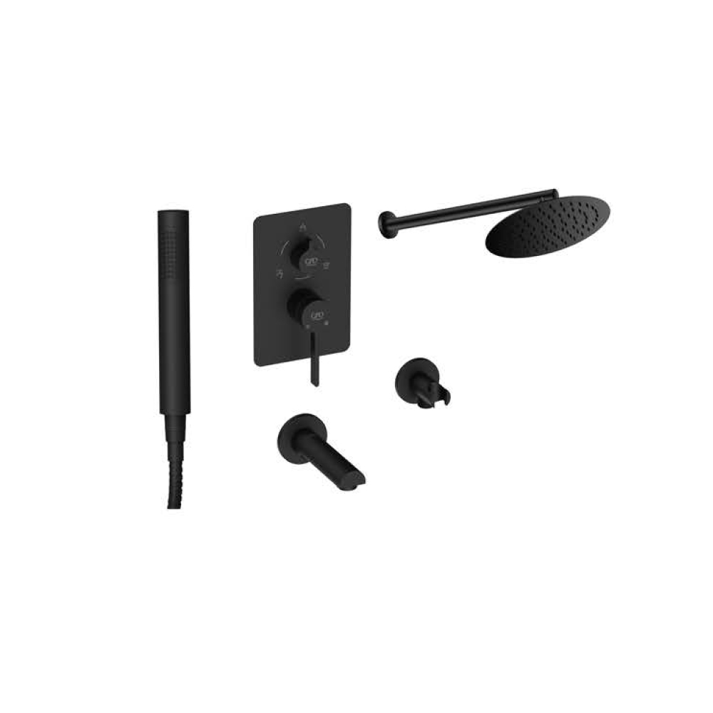 Gpd Gildo Ankastre Duş Seti Çevirmeli Siyah Bns07-S resmi