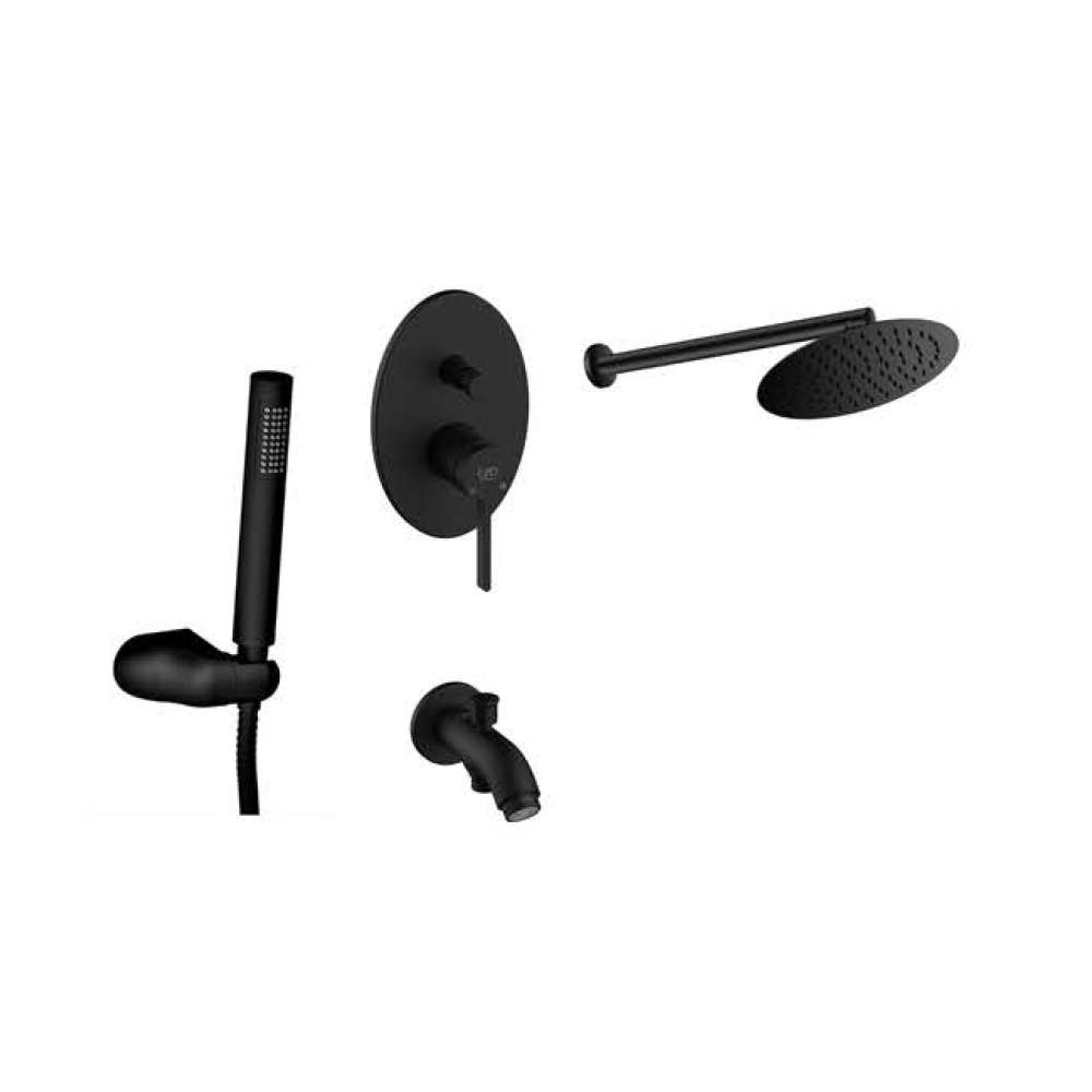Gpd Gildo Ankastre Duş Seti Basmalı Siyah Bns08-S resmi
