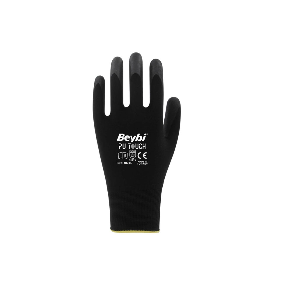 Beybi Poliüretan Eldiven Siyah Pu-Touch No:8 resmi