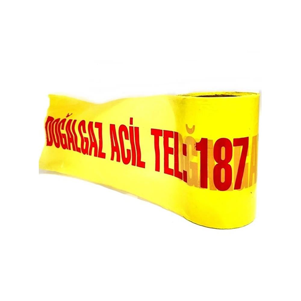 Doğalgaz İkaz Bandı Emniyet Şeridi 15 cm x 200 metre resmi