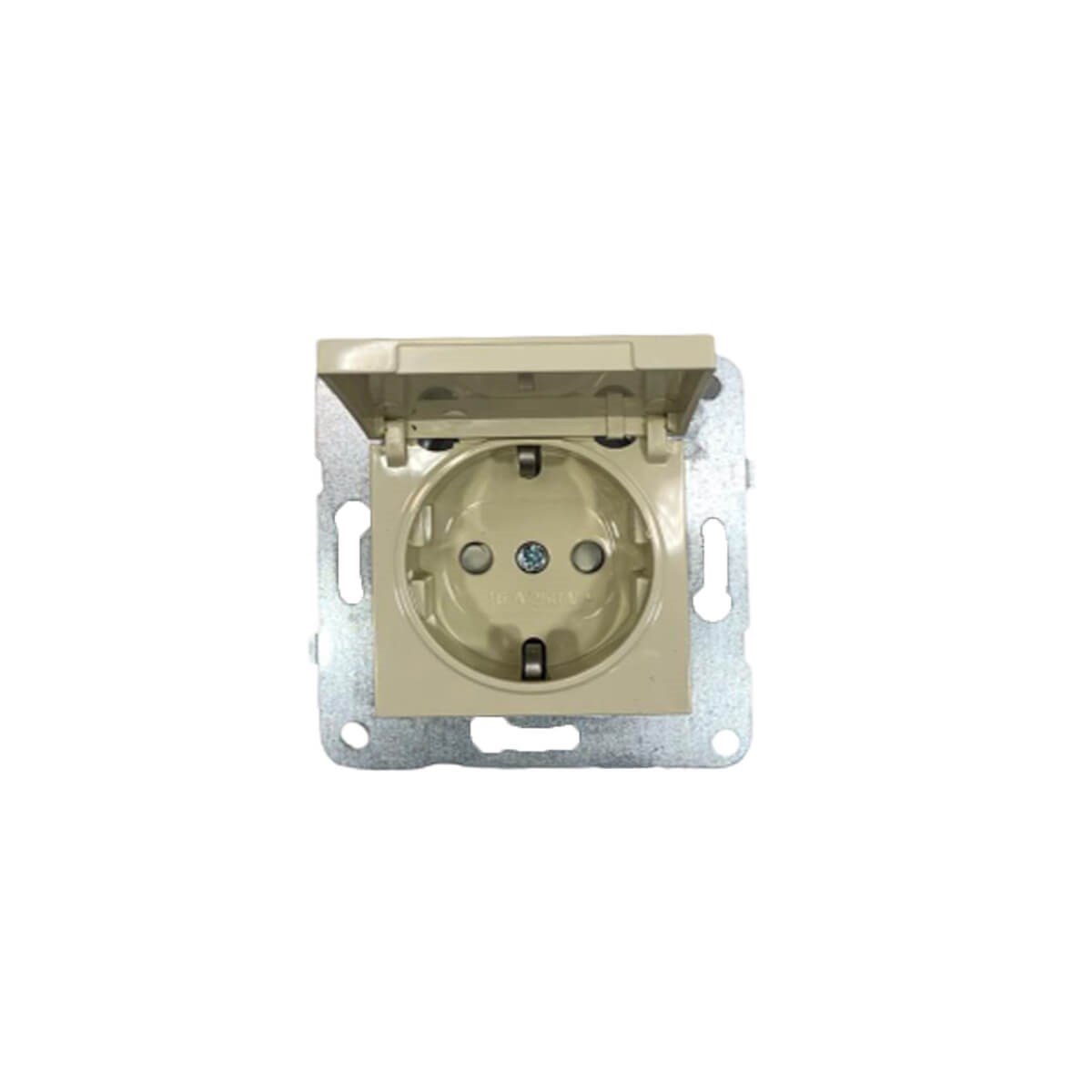 Viko Karre Krem Çocuk Korumalı Kapaklı Topraklı Priz resmi