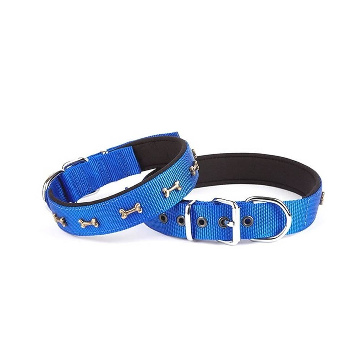 Doggie Konfor Dokuma Kemikli Köpek Boyun Tasması Mavi 2,5x42-50Cm DSBT2562LROYALBLUE resmi