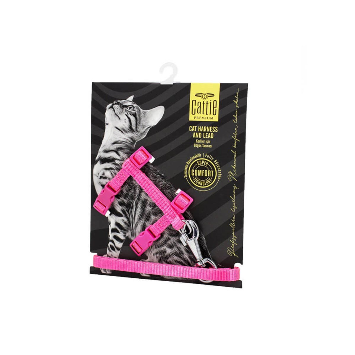 Cattie Kedi Göğüs ve Gezdirme Takımı Pembe 1x25-40CM KTPINK resmi