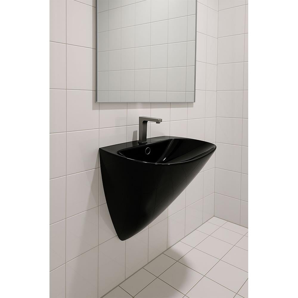Newarc Monoblok Lavabo Mono 49,5X46X62Cm Parlak Siyah 3818B resmi