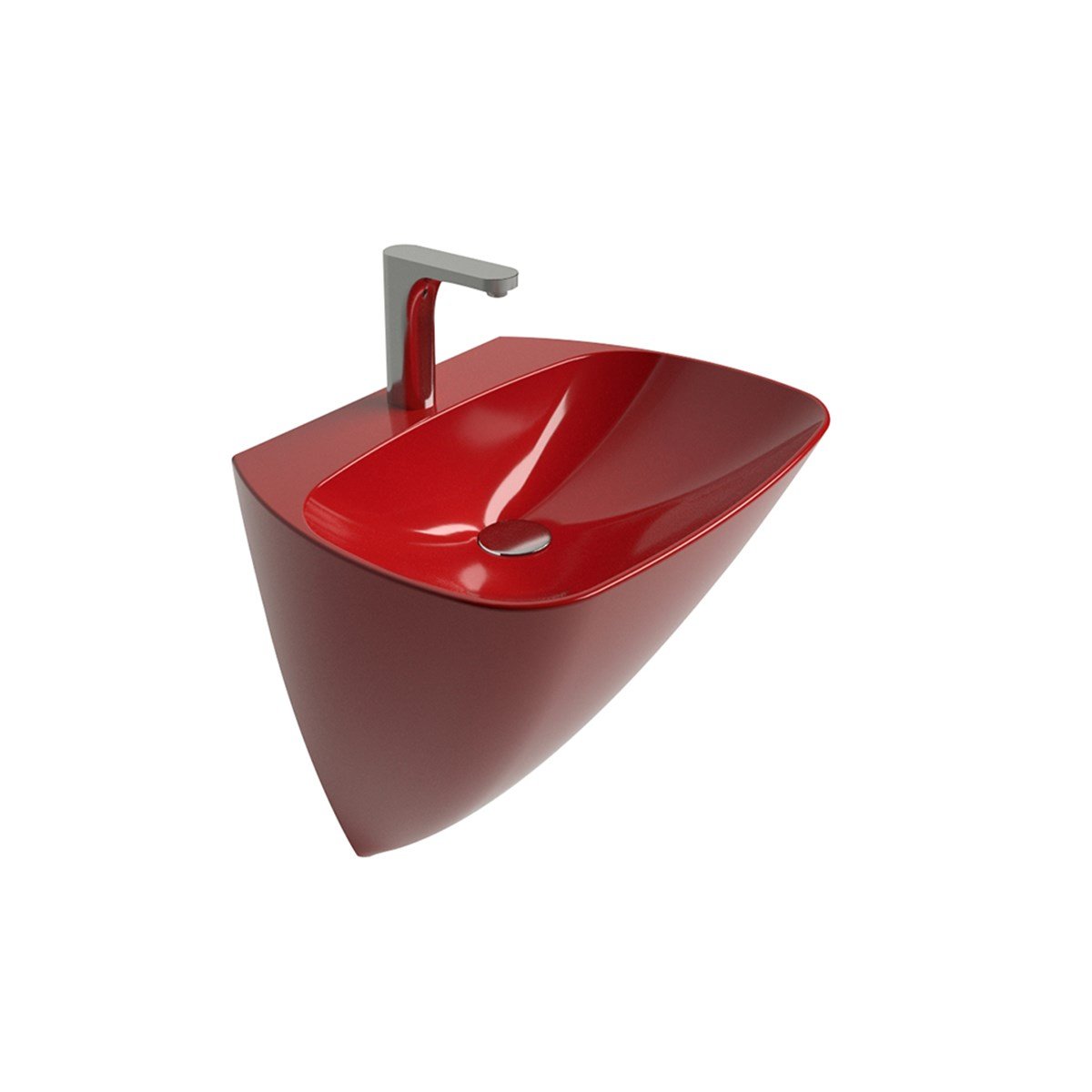 Newarc Monoblok Lavabo Mono 49,5X46X62Cm Parlak Kırmızı 3818R resmi