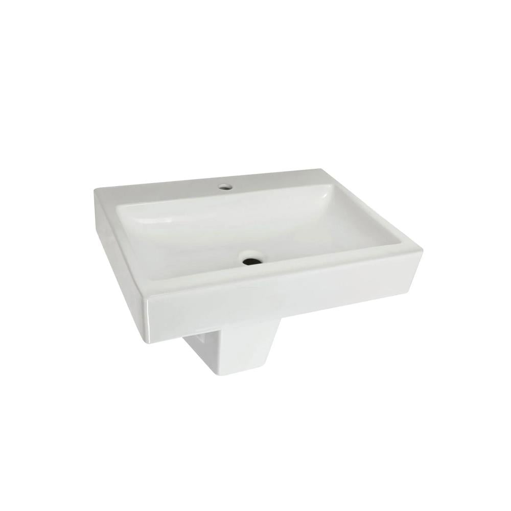 Newarc Tezgah Üstü Batarya Delikli Power Lavabo 60X45X12Cm 4800 + Yarım Ayak 4812 resmi