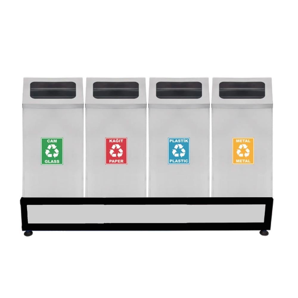 Maxiflow Geri Dünüşüm Atık Kovası Zarf Kapak 4'Lü Ss430 23442 resmi