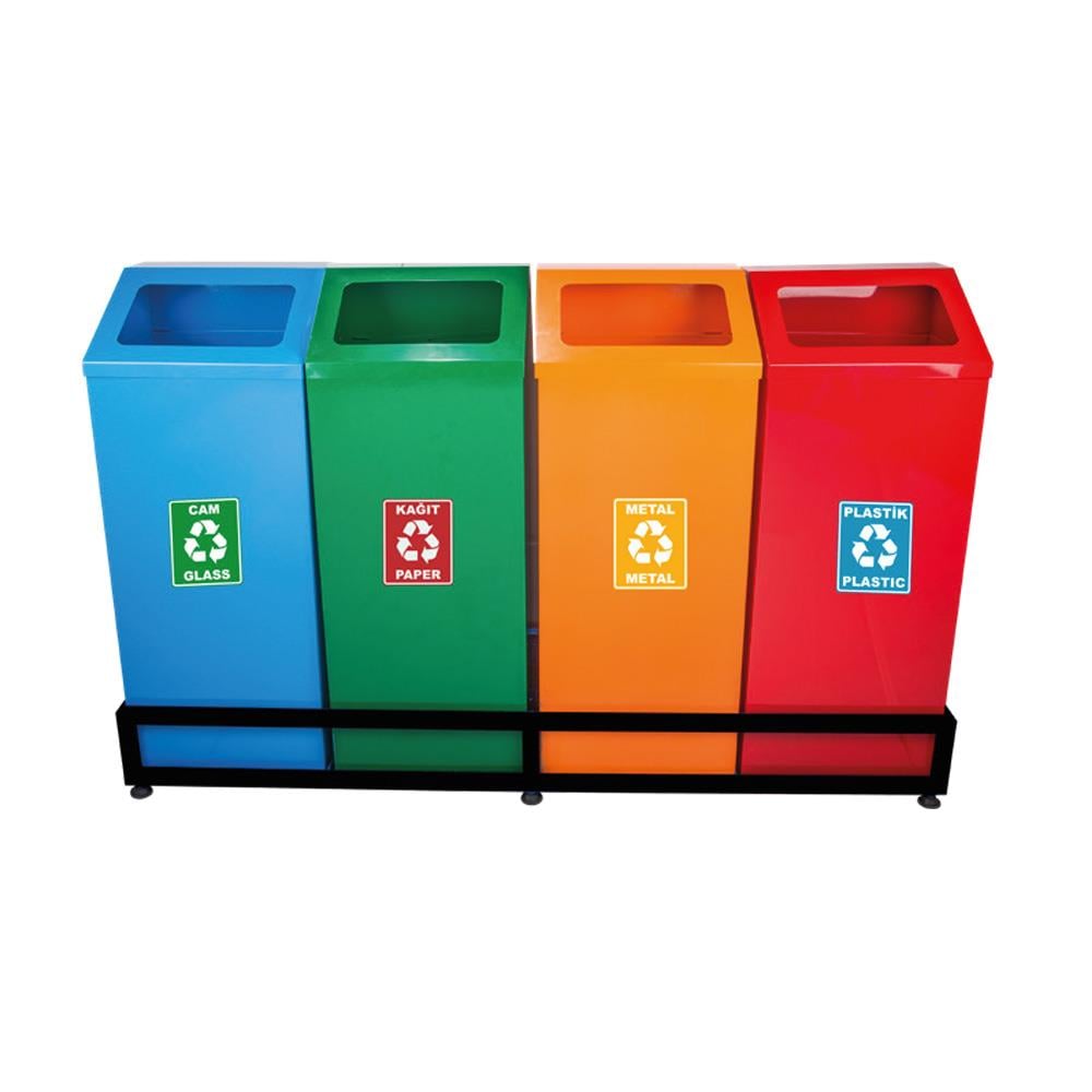 Maxiflow Geri Dünüşüm Atık Kovası Zarf Kapak 4'Lü Boyalı 23443 resmi