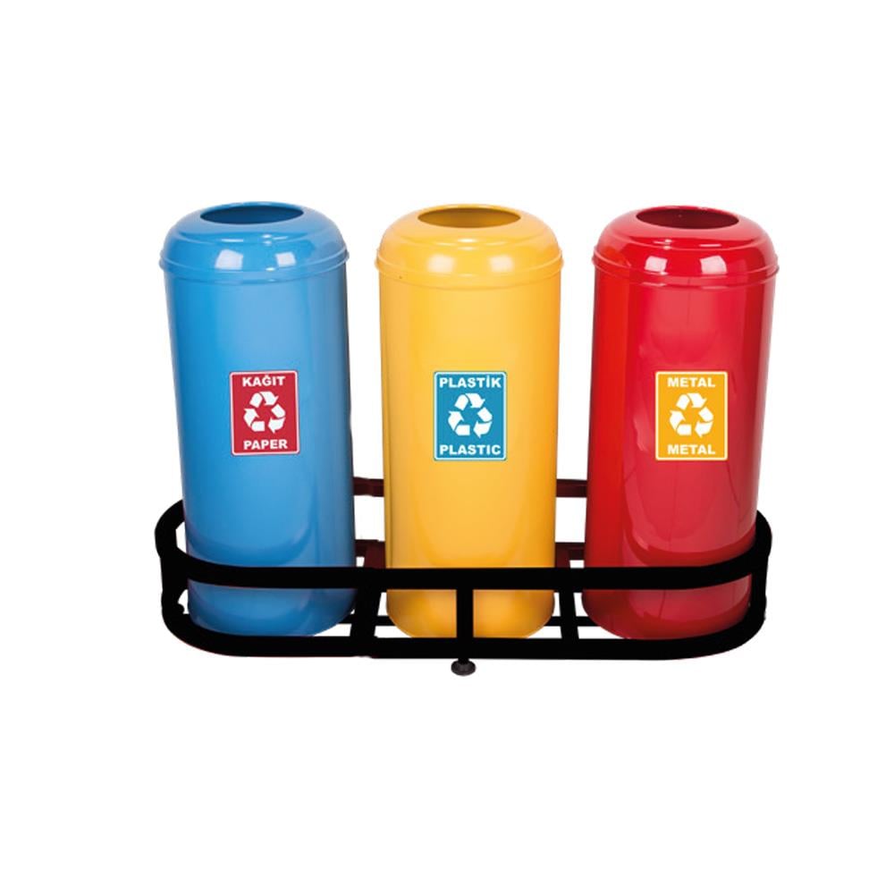 Maxiflow Geri Dönüşüm Atık Kovası Bombe Kapak 3'Lü Boyalı 13338 resmi