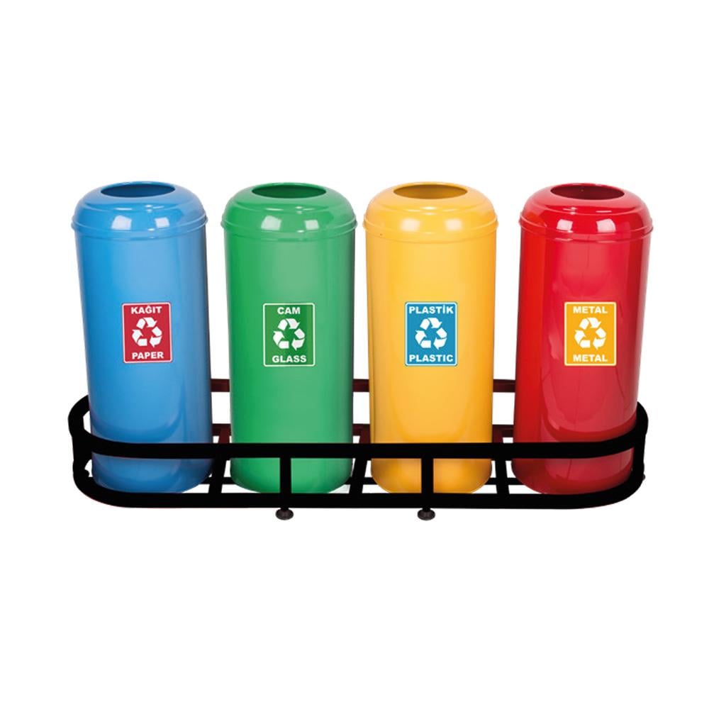 Maxiflow Geri Dönüşüm Atık Kovası Bombe Kapak 4'Lü Boyalı 23434 resmi