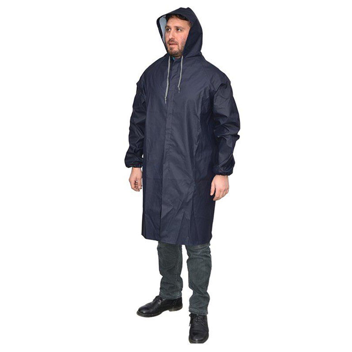 PVC Eva Yağmurluk Pardesü Lacivert 0.13MM resmi