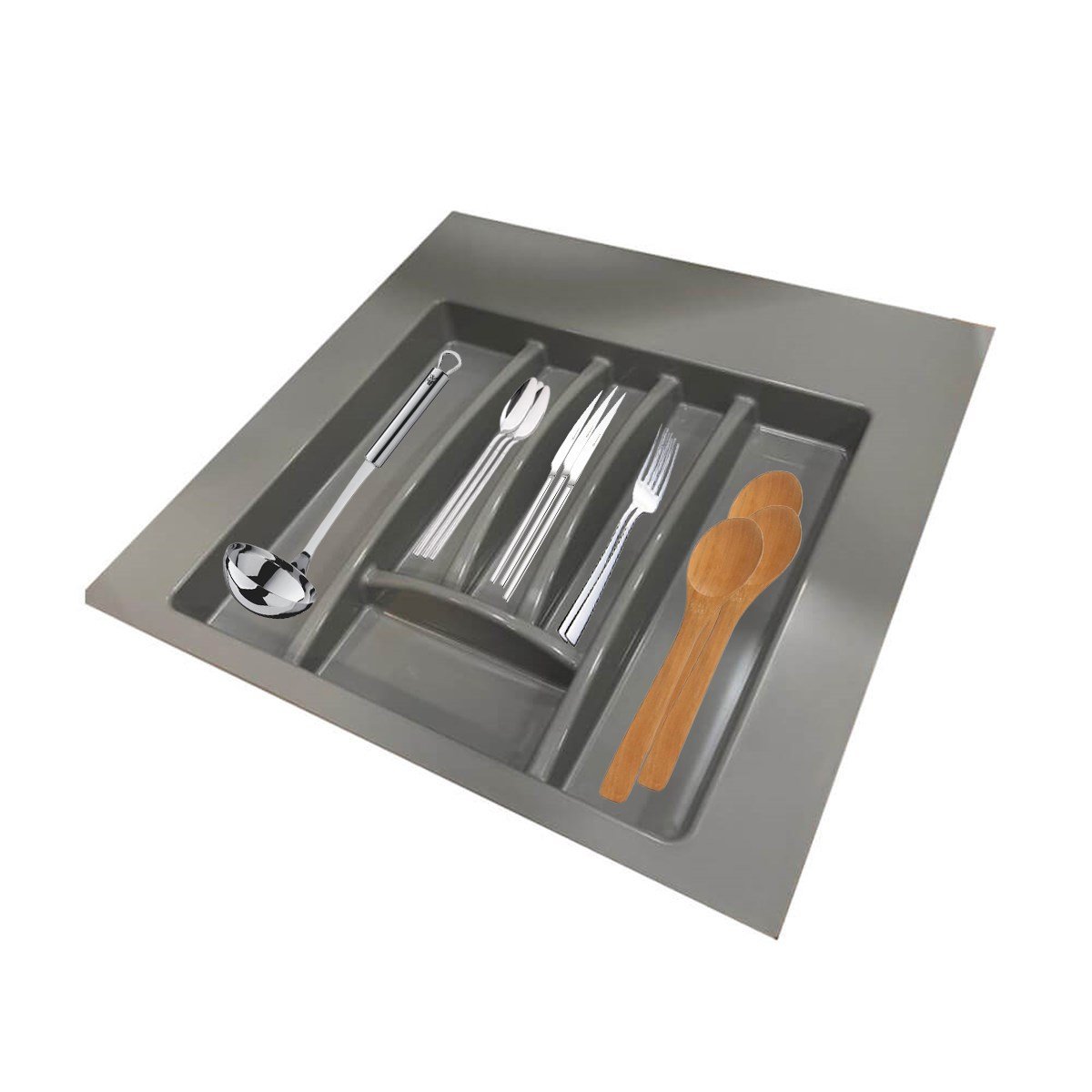 Ayarlı Çekmece İçi Kaşıklık 50-55 Cm Gri resmi