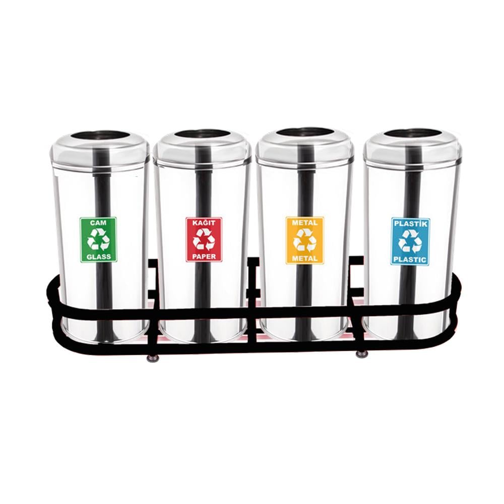 Maxiflow Geri Dönüşüm Atık Kovası Bombe Kapak 4'Lü Ss430 23435 resmi